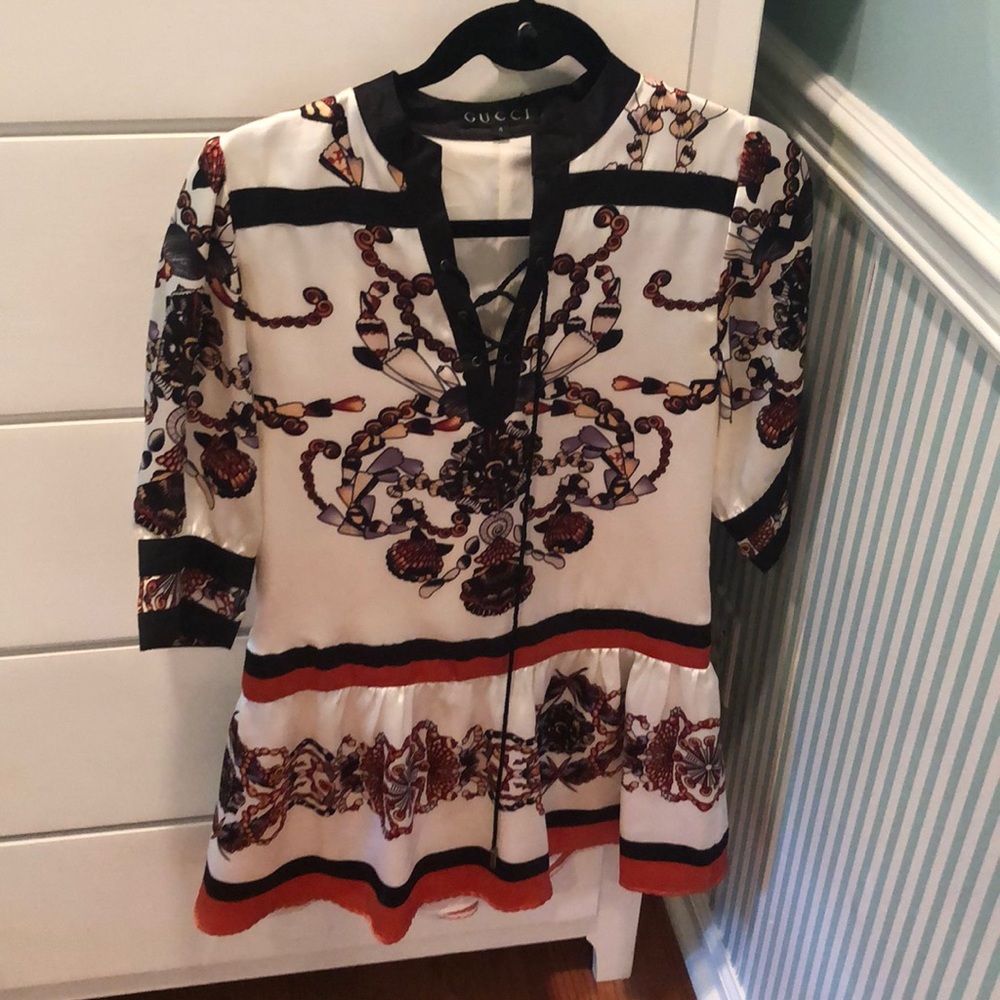 Vintage Gucci silky patterned mini dress